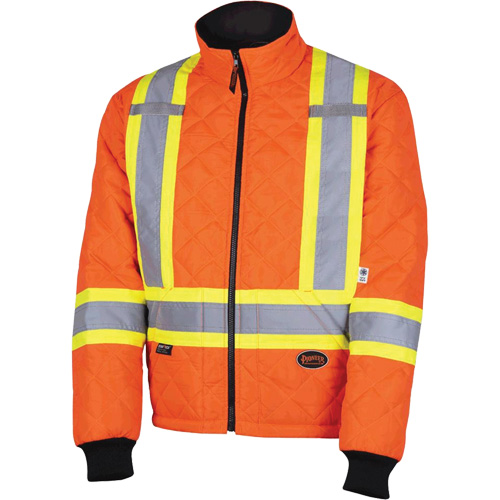 5015A Manteau matelass&eacute; pour cong&eacute;lateur, Polyester, Orange haute visibilit&eacute;, T-petit Pronet Distribution