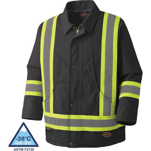 5535BKA Manteau en toile de coton matelass&eacute;e, Noir, T-petit Pronet Distribution