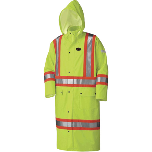 5897 Manteau long imperm&eacute;able et ignifuge, Grand, Jaune lime haute visibilit&eacute; Pronet Distribution