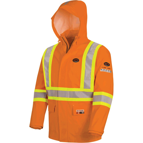 5880 Manteau de pluie ignifuge et protection contre les &eacute;clats d'arc &eacute;lectrique, T-petit, Orange haute visibilit&eacute;, 10 cal/cm² Pronet Distribution