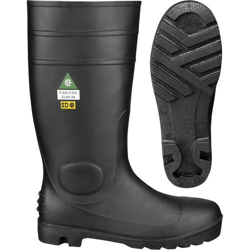 1022 Bottes de s&eacute;curit&eacute;, PVC, Embout Acier, Pointure 10, Semelle R&eacute;sistant aux perforations Pronet Distribution