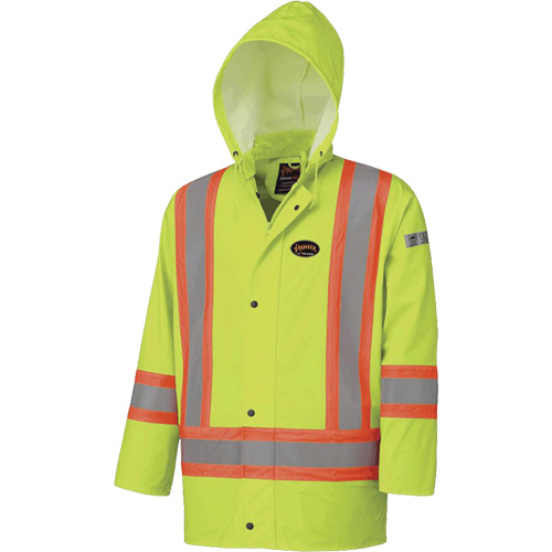 5894 Veste imperm&eacute;able r&eacute;sistant &agrave; la flamme, 2T-Grand, Jaune lime haute visibilit&eacute; Pronet Distribution