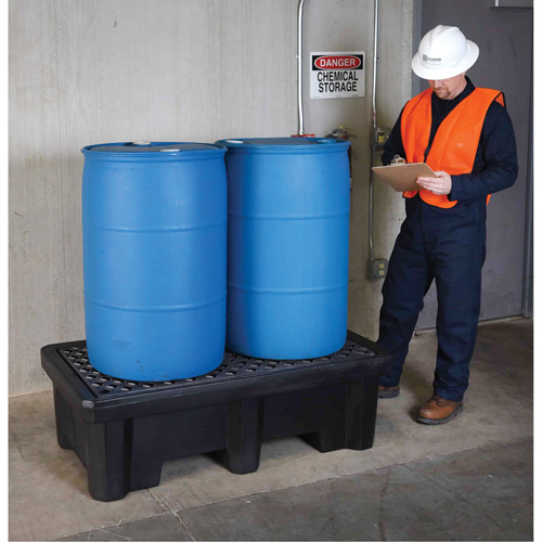 2-Drum Economy Ultra-Spill Pallet&reg;, 66 US gal. Spill Capacity, 53" x 29" x 16.5" Pronet Distribution