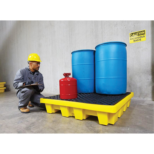 4-Drum Nestable Ultra-Spill Pallet&reg;, 66 US gal. Spill Capacity, 51" x 51" x 10" Pronet Distribution