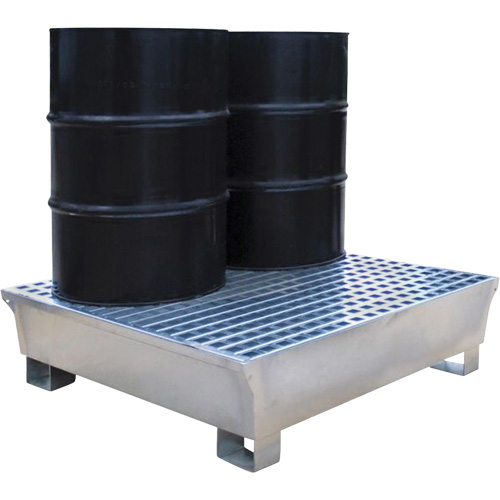Ultra-Spill Pallet en acier, 2 barils, Capacit&eacute; de d&eacute;versement 68 gal. US, 47,2" x 31,4" x 17,4" Pronet Distribution