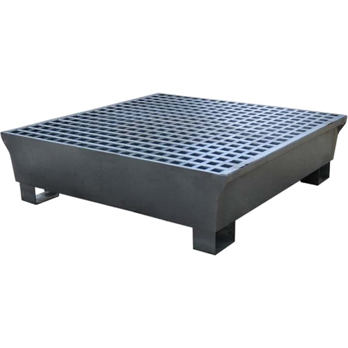 Ultra-Spill Pallet en acier, 4 barils, Capacit&eacute; de d&eacute;versement 68 gal. US, 49,1" x 47,1" x 10,9" Pronet Distribution