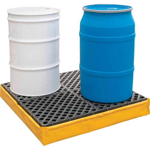 Ultra-Spill Pallet flexible, 4 barils, Capacit&eacute; de d&eacute;versement 66 gal. US, 48" x 48" x 7" Pronet Distribution