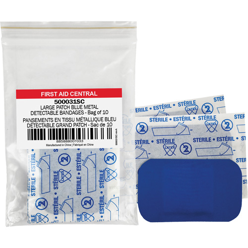 Blue Adhesive Bandages, Rectangular/Square, 3", Fabric Metal Detectable, Non-Sterile Pronet Distribution