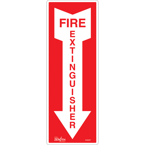 Enseigne Fire Extinguisher, 5" x 14", Vinyle, Anglais avec pictogramme Pronet Distribution