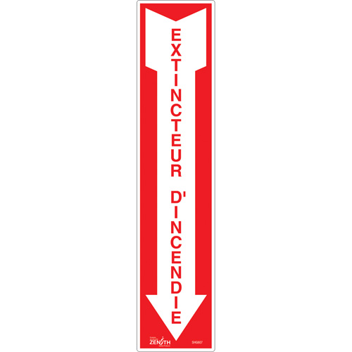 "Extincteur d'incendie" Sign, 4" x 18", Vinyl, French with Pictogram Pronet Distribution