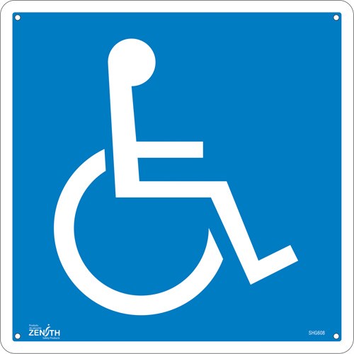 Enseigne de s&eacute;curit&eacute; conforme &agrave; la CSA - Handicap, 12" x 12", Aluminium, Pictogramme Pronet Distribution