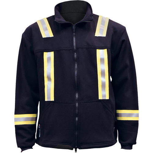 Veste FR ray&eacute;e en molleton &agrave; fermeture &agrave; glissi&egrave;re compl&egrave;te, 3T-Grand, Bleu marin Pronet Distribution