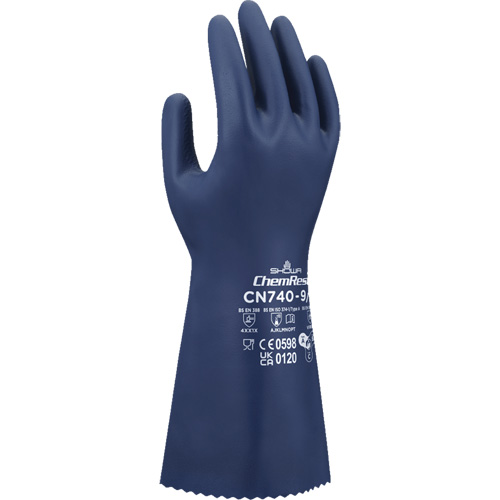 CN740 Chemical-Resistant Gloves, Size Small/7, 13" L, Nitrile, 15-mil Pronet Distribution