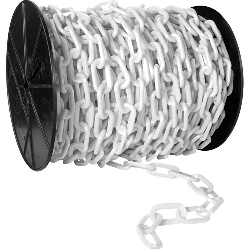 Chaîne de s&eacute;curit&eacute; en plastique robuste, Orange, Maillon de 2", 120' de long Pronet Distribution