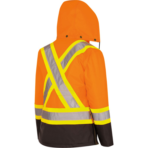 5020BBW Manteau 7 en 1 imperm&eacute;able pour femmes avec capuchon, Polyester/Polyur&eacute;thane, Orange haute visibilit&eacute;, T-petit Pronet Distribution