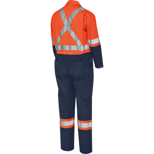 5514BB Combinaison de s&eacute;curit&eacute; 2 tons avec fermeture &agrave; glissi&egrave;re, 36, Orange haute visibilit&eacute;/Bleu marin Pronet Distribution