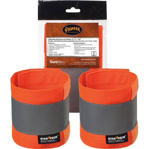 140A High-Visibility Orange Adjustable 14" X 4" Reflective Armband Pronet Distribution