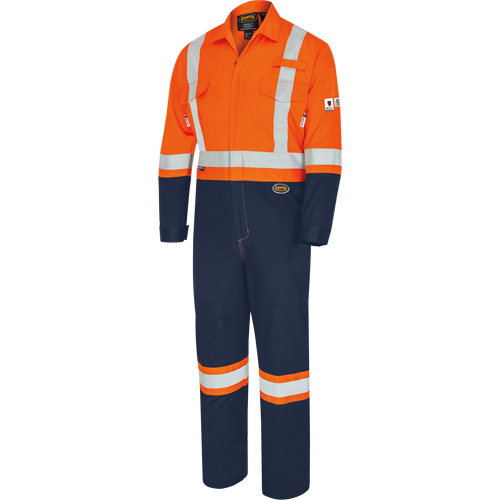 7702BBT FR-Tech&reg; 2-Tone Safety Coverall, Size 40 (Tall), Navy Blue/Orange, 10 cal/cm² Pronet Distribution