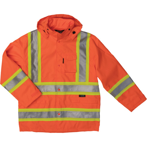 Ripstop Safety Rain Jacket, Polyester, Small, High Visibility Orange Pronet Distribution