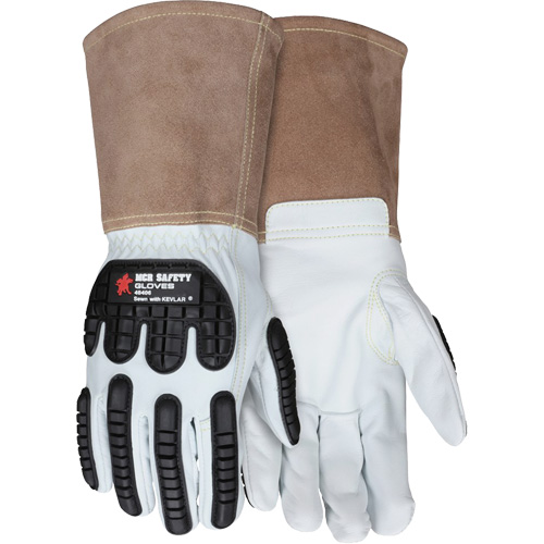 Leather Welding Work Gloves, Medium, Goatskin Palm, Gauntlet Cuff Pronet Distribution