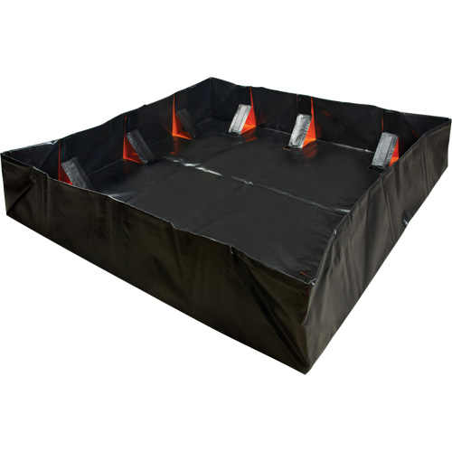 Berme d&eacute;ployable &agrave; mur IBX, Capacit&eacute; 268 gal. US, 6' la x 6' lo x 12" h, Support &agrave; encliqueter Pronet Distribution