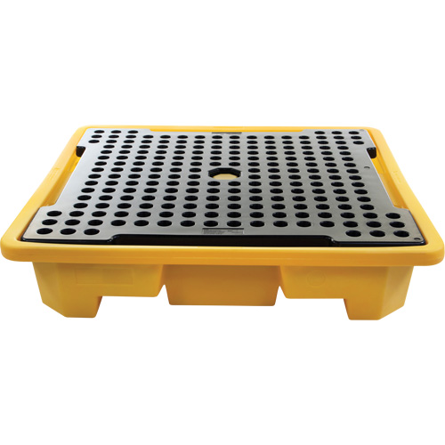 Palette de d&eacute;versements pour quatre barils, Capacit&eacute; de d&eacute;versement 66 gal. US, 57,5" x 57,5" x 12" Pronet Distribution