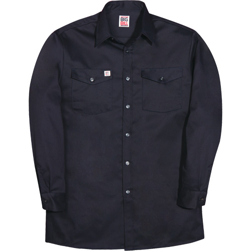 Long-Sleeve Industrial Work Shirt, Men's, Small, Navy Blue Pronet Distribution