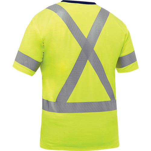 Bisley&reg; X-Back Short Sleeve Shirt, Poly-Cotton, Small, High Visibility Lime-Yellow Pronet Distribution