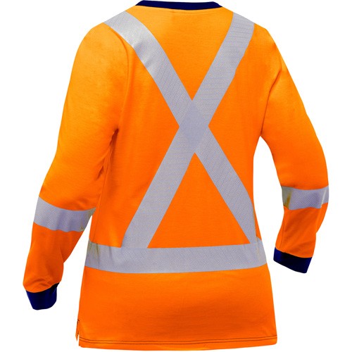 Chemise &agrave; manches longues et X au dos Bisley pour femmes, Poly-coton, Petit, Orange haute visibilit&eacute; Pronet Distribution