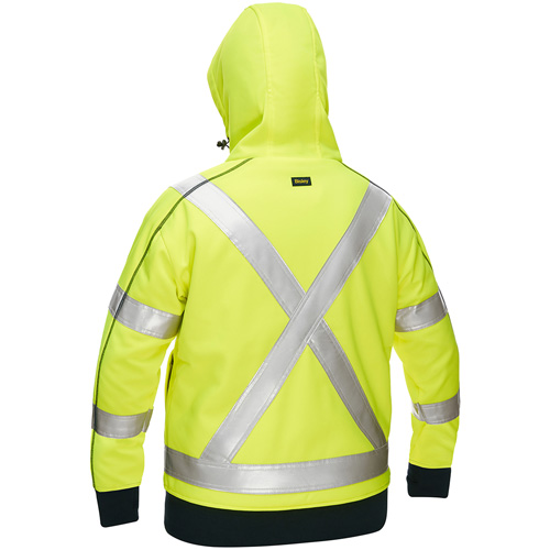 Bisley&reg; X-Back Women's Contoured Full Zip Hooded Sweatshirt with Sherpa Lining, 2X-Large, High Visibility Lime-Yellow Pronet Distribution