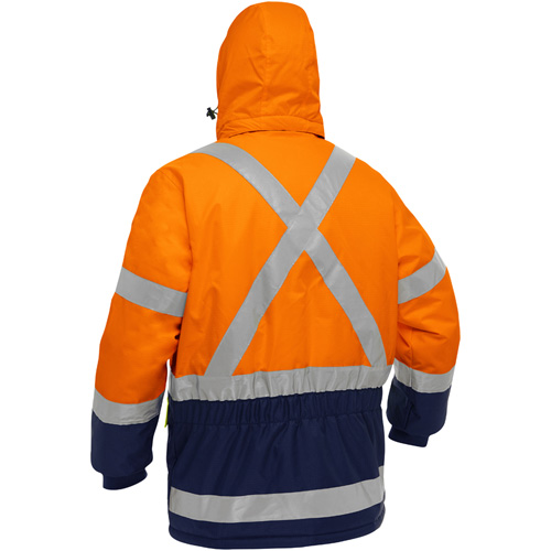 Bisley&reg; X-Back Extreme Cold Jacket with Navy Bottom, Polyester, High Visibility Orange, 4X-Large Pronet Distribution