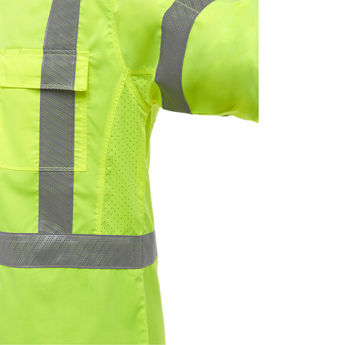 Bisley&reg; X-Back Long Sleeve Work Shirt with X-Airflow, Poly-Cotton, Small, High Visibility Lime-Yellow Pronet Distribution
