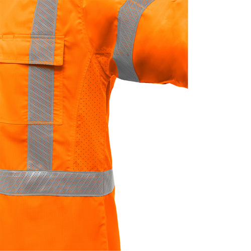 Bisley&reg; X-Back Long Sleeve Work Shirt with X-Airflow, Poly-Cotton, Small, High Visibility Orange Pronet Distribution