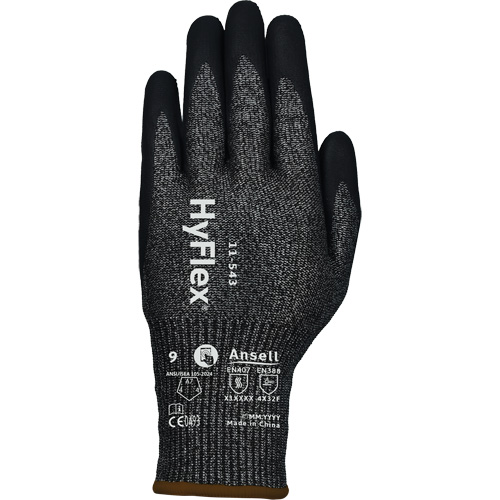 Gants r&eacute;sistants &agrave; la coupe HYFLEX 11-543, Taille 6, Calibre 13, Rev&ecirc;tement Nitrile, Enveloppe en Nylon/Acier inoxydable/PEHP/Spandex, ASTM ANSI niveau A7/EN 388 niveau F Pronet Distribution
