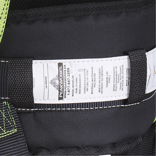 FBH10000E1020-S  Harnais de s&eacute;curit&eacute; s&eacute;rie entrepreneur avec ceinture de positionnement, Certifi&eacute;e CSA, Classe AEP, Petit Pronet Distribution