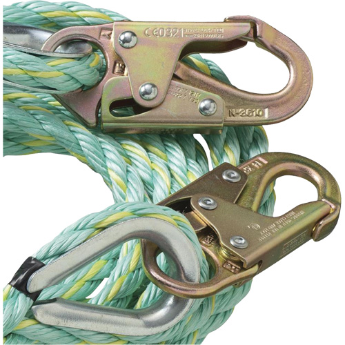 VL-1122-100 Vertical Lifeline Rope with Anchor End Snap Hook, Copolymer Pronet Distribution
