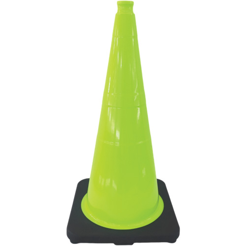 C&ocirc;ne de signalisation de premi&egrave;re qualit&eacute;, 18", Vert lime Pronet Distribution