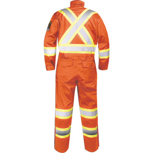 Combinaison ignifug&eacute;e avec bandes haute visibilit&eacute;, Taille Petit, Orange Pronet Distribution