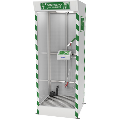 Emergency Cubicle Shower & Covered Eye & Face Wash with Sump Pump Pronet Distribution