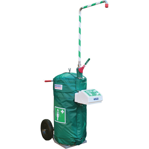 Douche d'urgence isol&eacute;e, mobile et autonome avec douche oculaire et faciale, Capacit&eacute; 30 gal., Conformit&eacute; Aucune Pronet Distribution