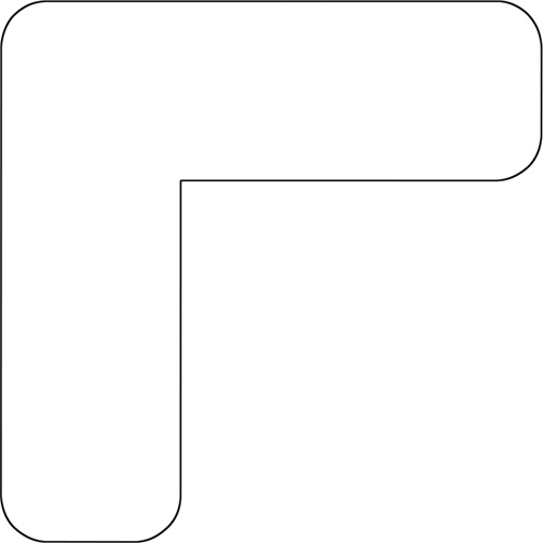 Angle 90 degr&eacute;s Durastripe Xtreme pour coins ronds, L, 4" lo x 4" la, Blanc, Vinyle Pronet Distribution