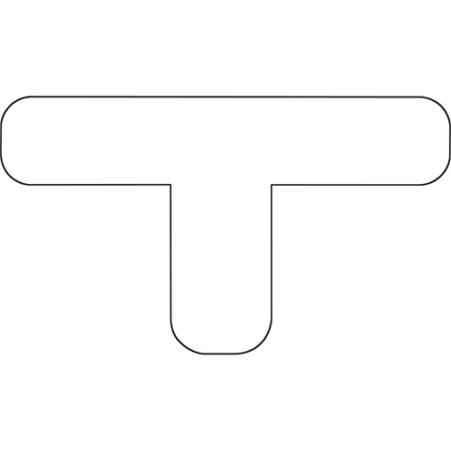 Durastripe X-TREME DuraT arrondi, T, 7" lo x 4" la, Blanc, Vinyle Pronet Distribution