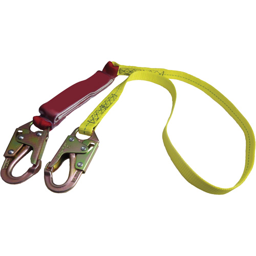 External Energy Absorber Lanyard with 3/4" Hook, 6', Snap Hook Center, Snap Hook Leg Ends, Polyester Pronet Distribution