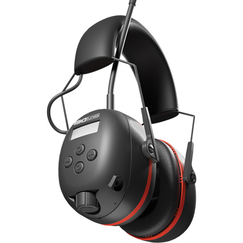 &eacute;couteurs AM/ FM Air Defender noir & Rouge, Style Bandeau, 24 dB Pronet Distribution