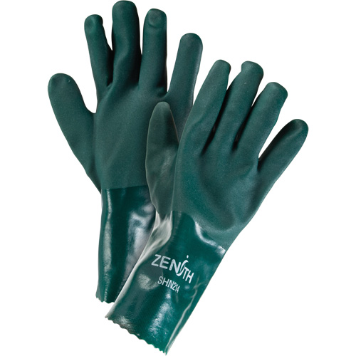Gants verts &agrave; double enduit, 12" lo, PVC, Doublure en Jersey de coton, 70 mils Pronet Distribution