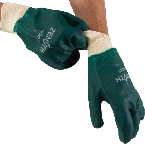 Gants verts &agrave; double enduit, 10" lo, PVC, Doublure en Jersey de coton, 70 mils Pronet Distribution
