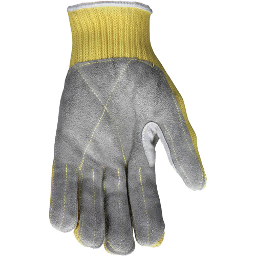 Gants de travail r&eacute;sistant &agrave; la coupe CutPro avec paume en cuir fendu, Taille Petit, Calibre 7, Enveloppe en Kevlar, ASTM ANSI niveau A3 Pronet Distribution