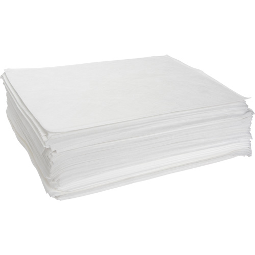 Feuilles absorbantes souffl&eacute;es, Huile seulement, 15" x 19", 10 gal. d'absorption Pronet Distribution