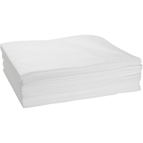 Feuilles absorbantes li&eacute;es, Huile seulement, 15" x 19", 10 gal. d'absorption Pronet Distribution