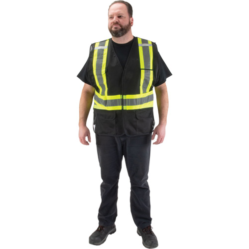 Veste d'arpenteur conforme aux normes de la CSA, Noir, Moyen, Polyester Pronet Distribution